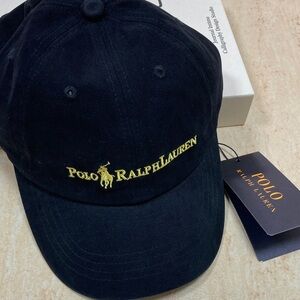 Polo by Ralph Lauren Black Cap with Yellow Embroidered Logo